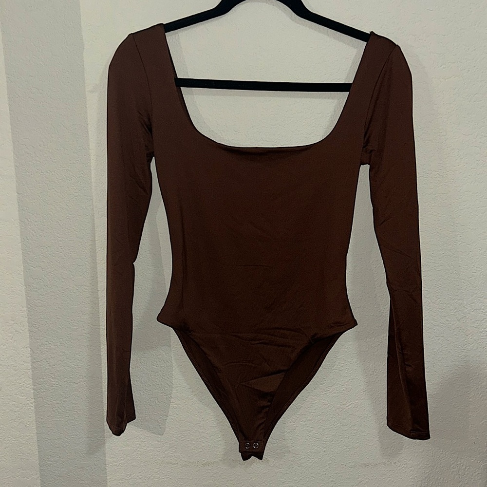 Brown Body Suit MEDIUM Forever 21 Long Sleeve